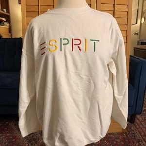 Vintage 90s Esprit Rainbow Embroidered Sweatshirt Large